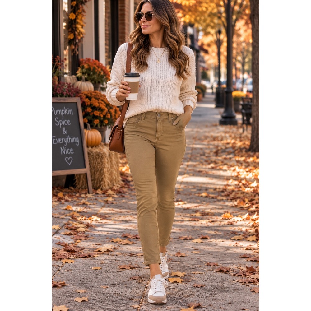 Democracy Ab Solution Skinny Pants Tan Khaki Size 6